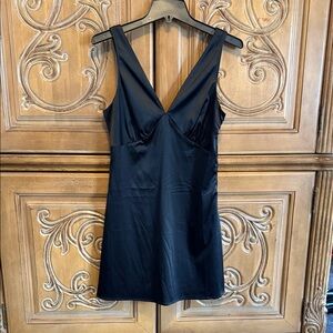 Miami Black Satin Chemise